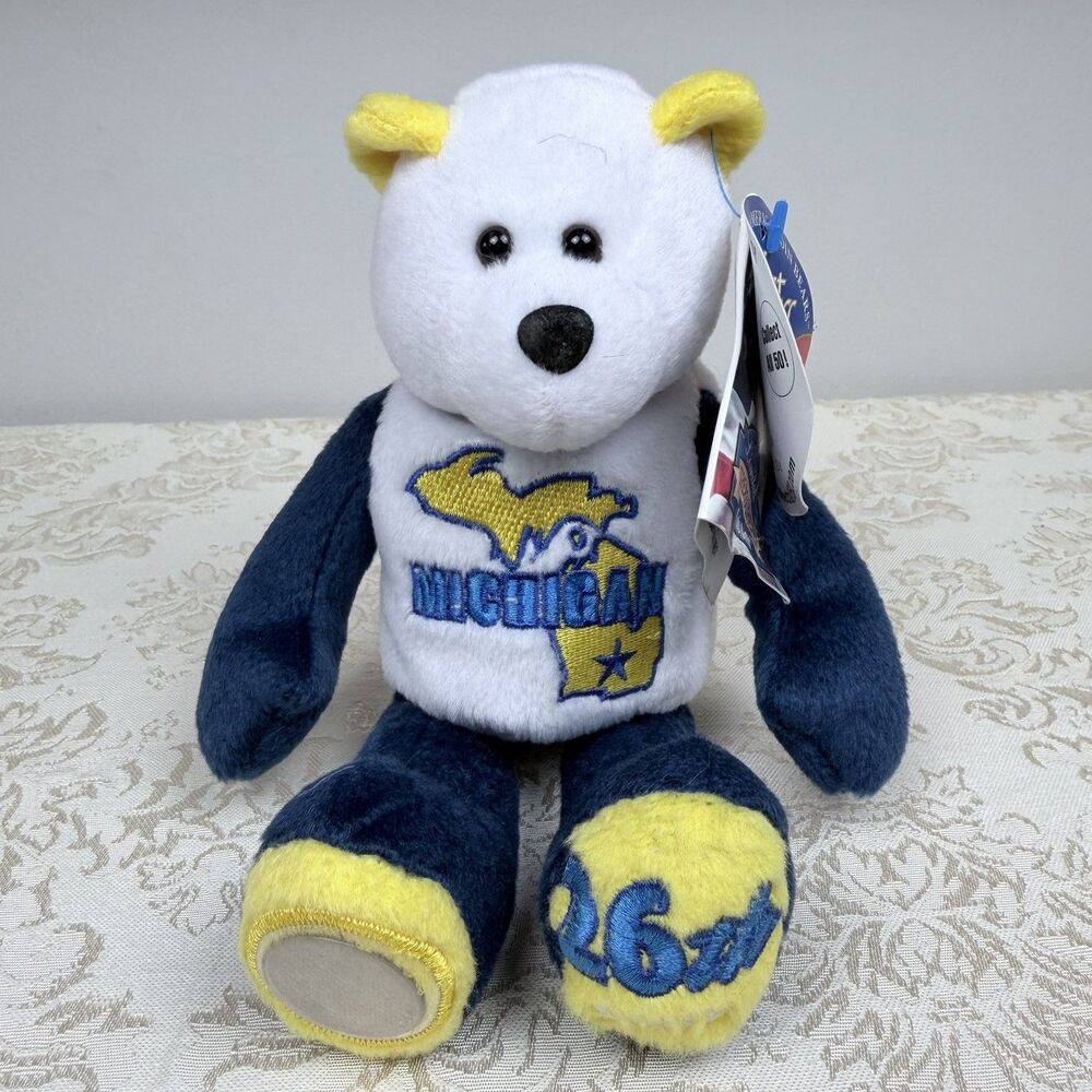 Vintage State Quarter Michigan Plush Bear, 2004, Limited Treasures